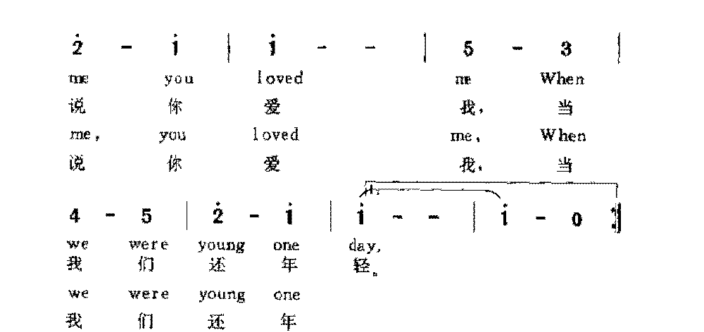 美国歌曲《当我们还年轻》简谱