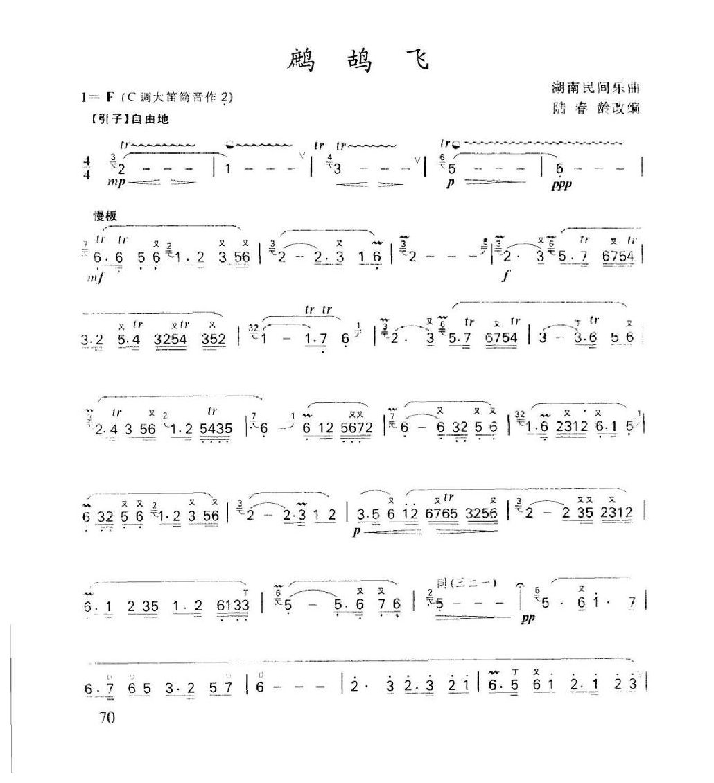 笛子名曲[鹧鸪飞&陆春龄改编]