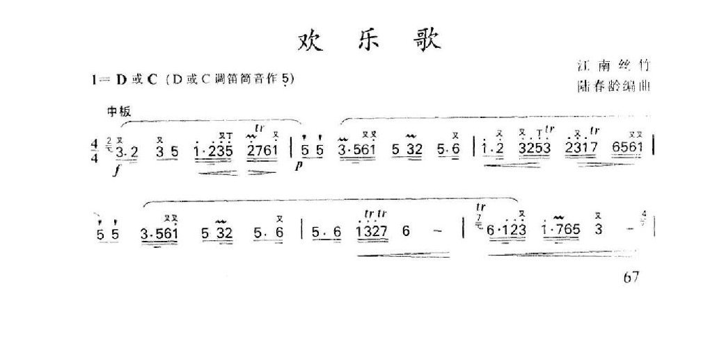 笛子名曲[欢乐歌&陆春龄编曲]