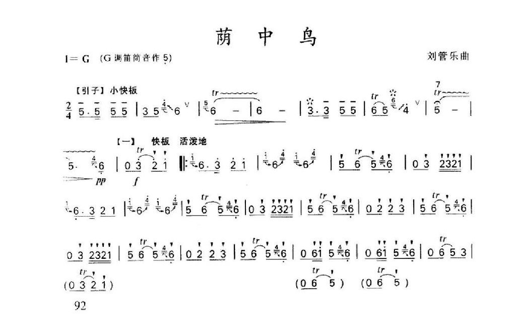 笛子名曲[荫中鸟&刘管乐曲]