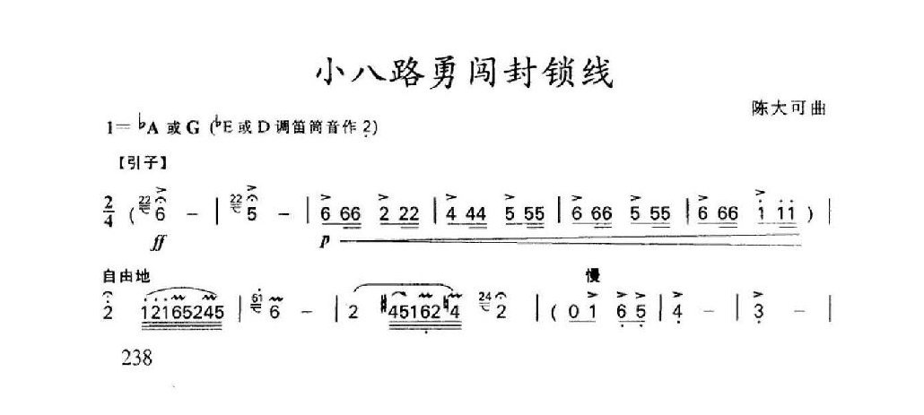 笛子名曲[小八路勇闯封锁线&陆大可曲]