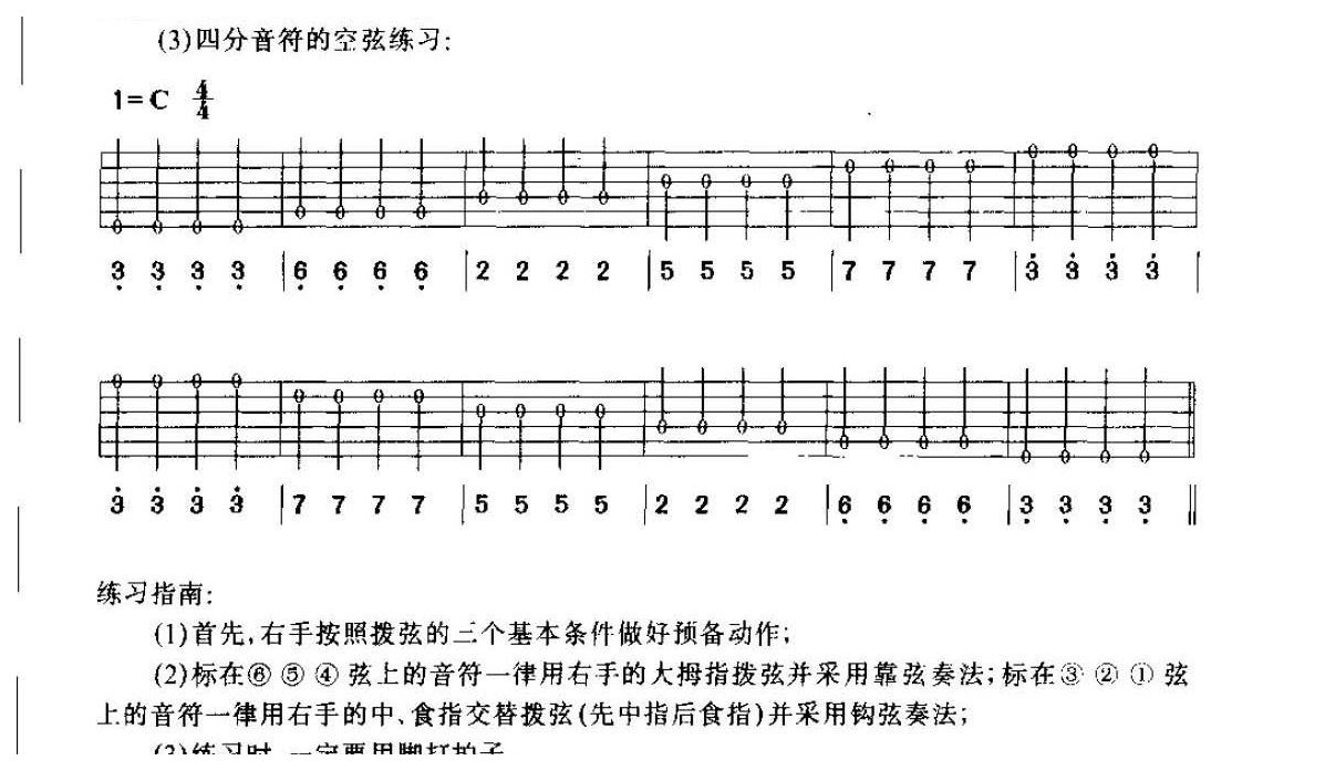 从零起步学吉他《右手的拨弦法》基本动作要领