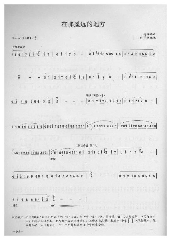 简单易学的竹笛独奏曲《在那遥远的地方》青海民歌