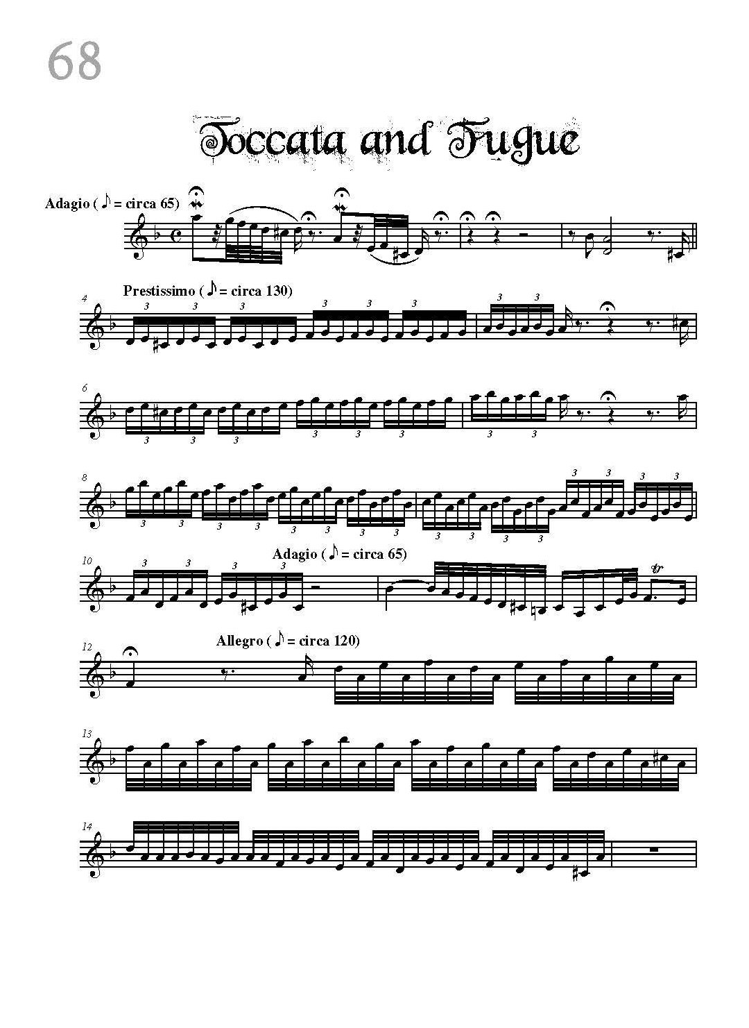 小提琴独奏乐曲谱《Joccata and Fugue/Rock Symphonies》戴维嘉雷特