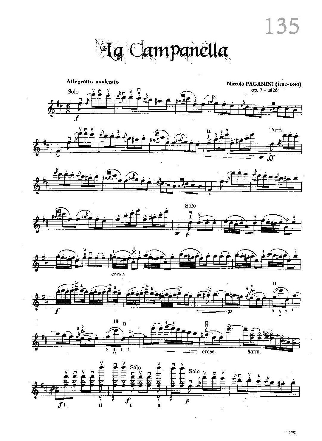 小提琴独奏乐曲谱《La Campanella/Garrett vs. Paganini》戴维嘉雷特