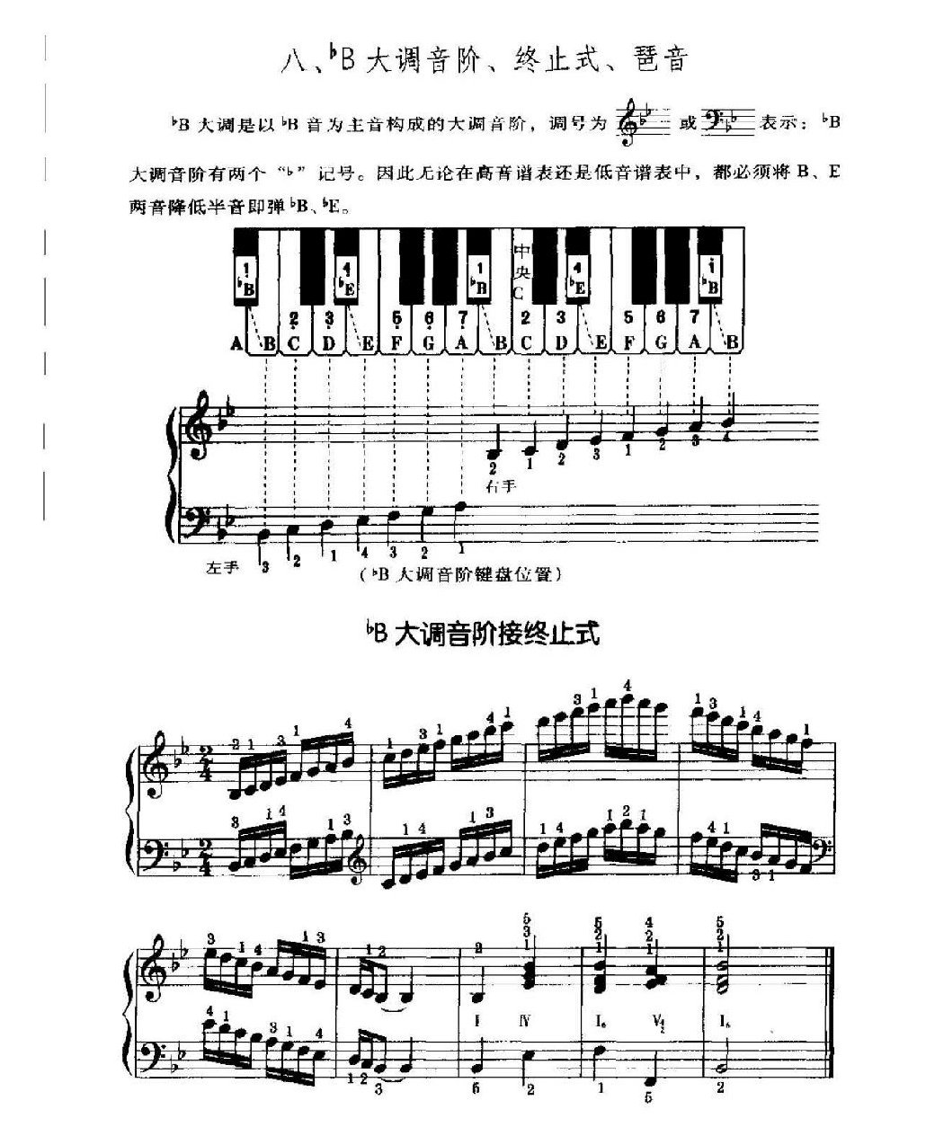 电子琴常用调练习曲多指和弦伴奏 bB大调音阶、终止式、琶音