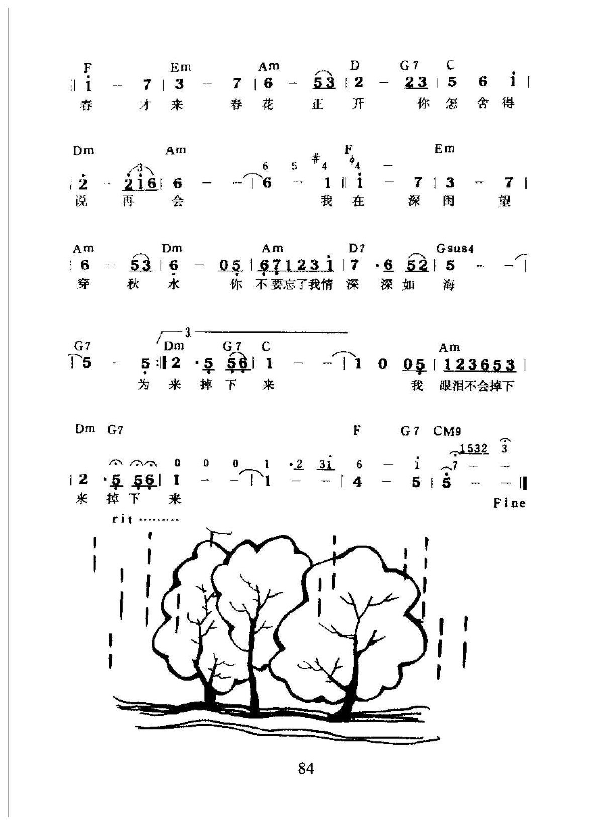 中国经典老歌谱《情人的眼泪》