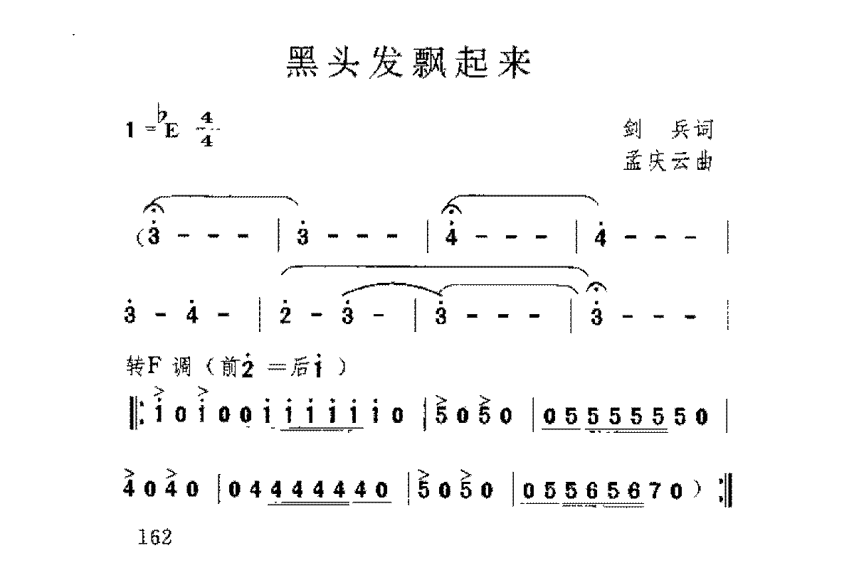 朱虹[黑头发飘起来]歌谱简谱