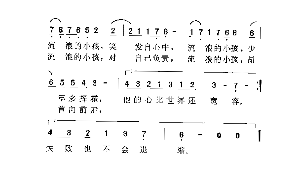 台湾/伊能静[流浪的小孩]歌谱简谱