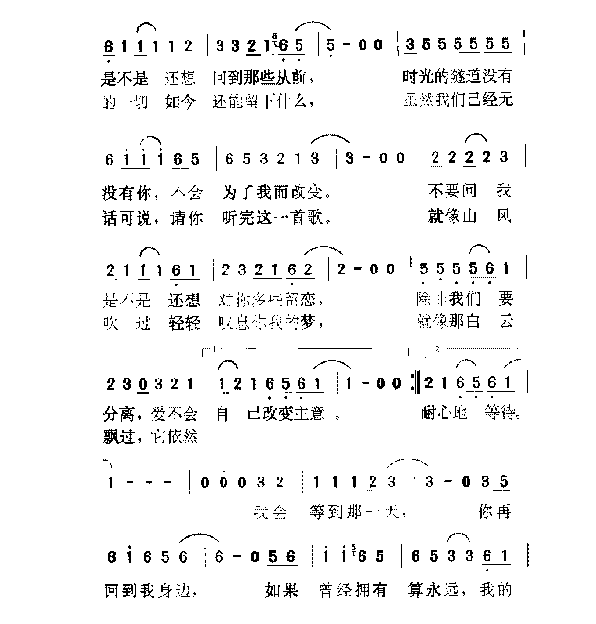 台湾/苏有朋[等到那一天]歌谱简谱