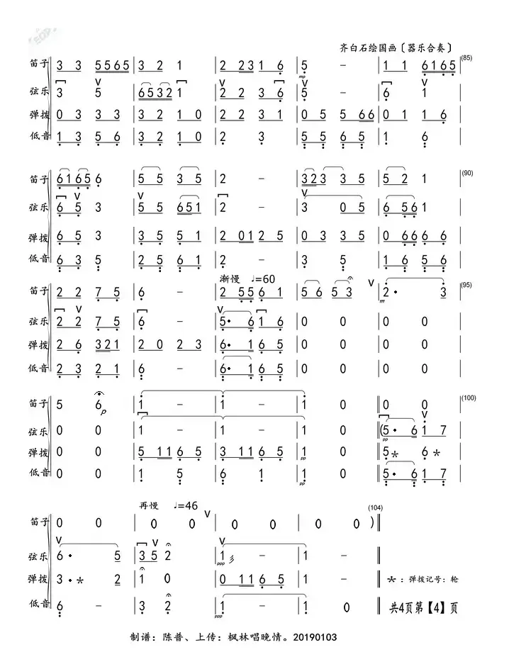 齐白石绘国画（器乐合奏）