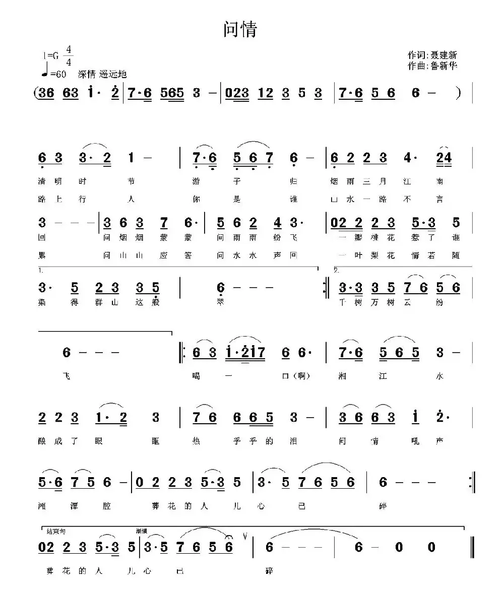 问情（聂建新词 鲁新华曲）