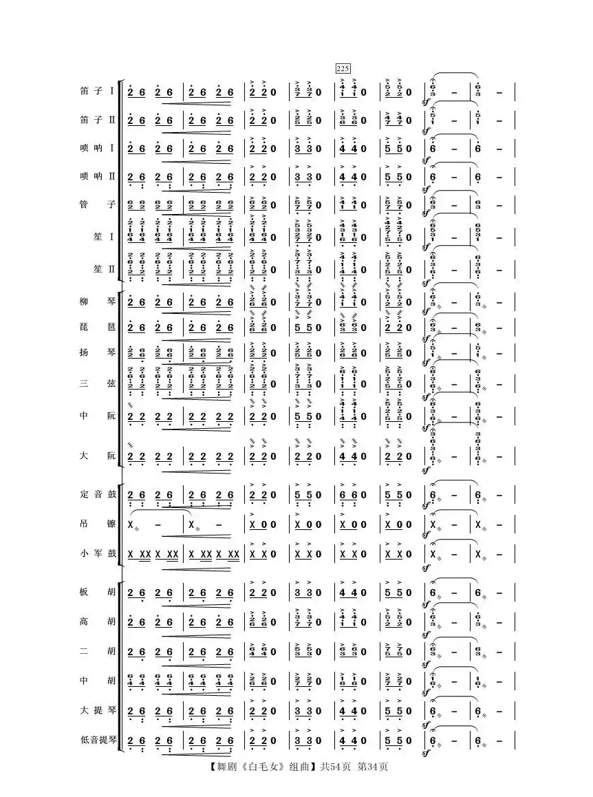 舞剧《白毛女》组曲（民族管弦乐合奏）