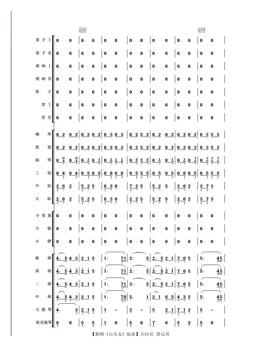 舞剧《白毛女》组曲（民族管弦乐合奏）