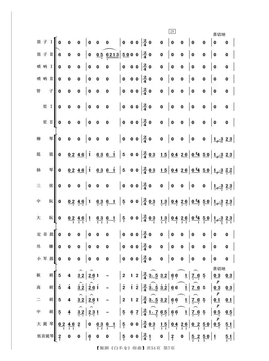 舞剧《白毛女》组曲（民族管弦乐合奏）