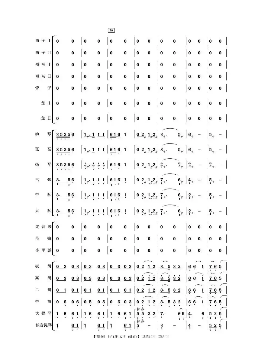 舞剧《白毛女》组曲（民族管弦乐合奏）