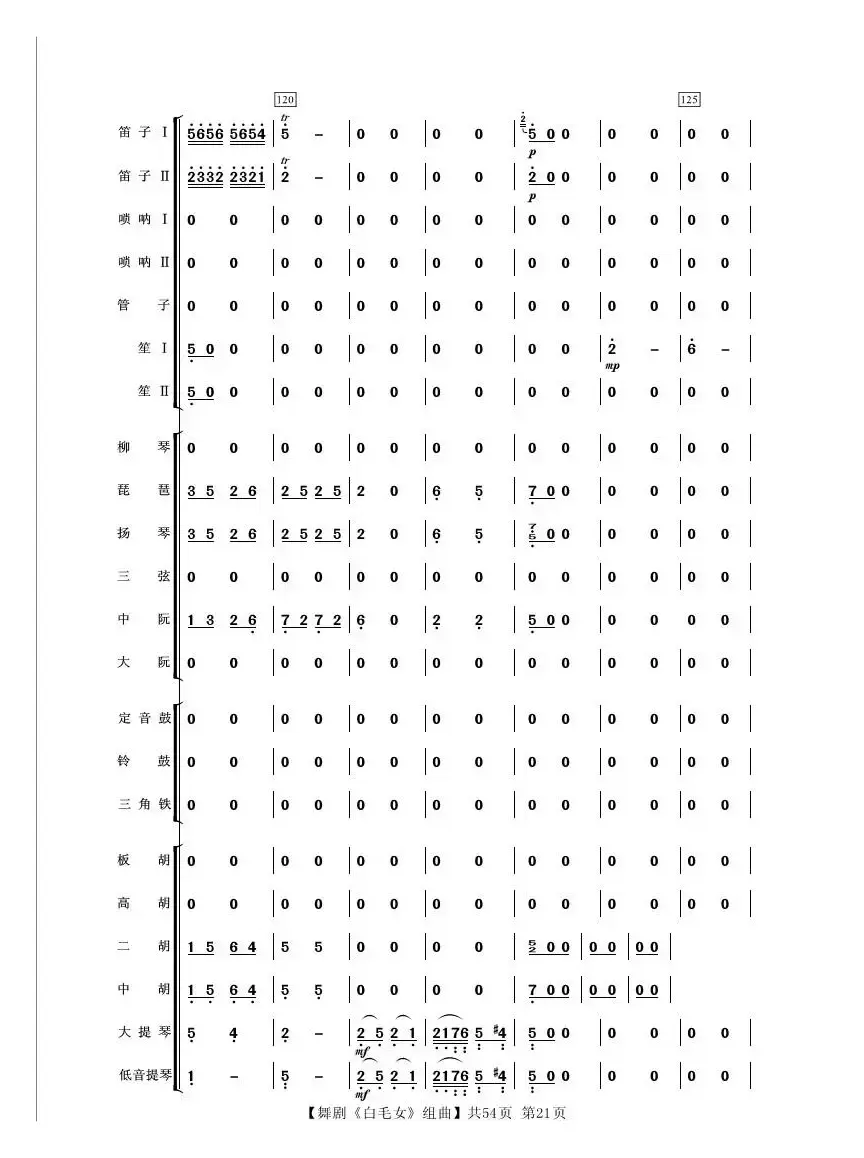 舞剧《白毛女》组曲（民族管弦乐合奏）