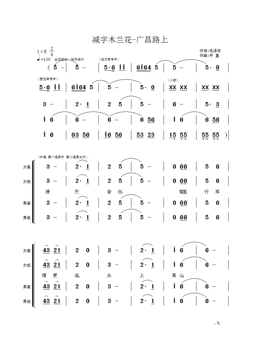 毛主席诗词交响组歌：减字木兰花·广昌路上