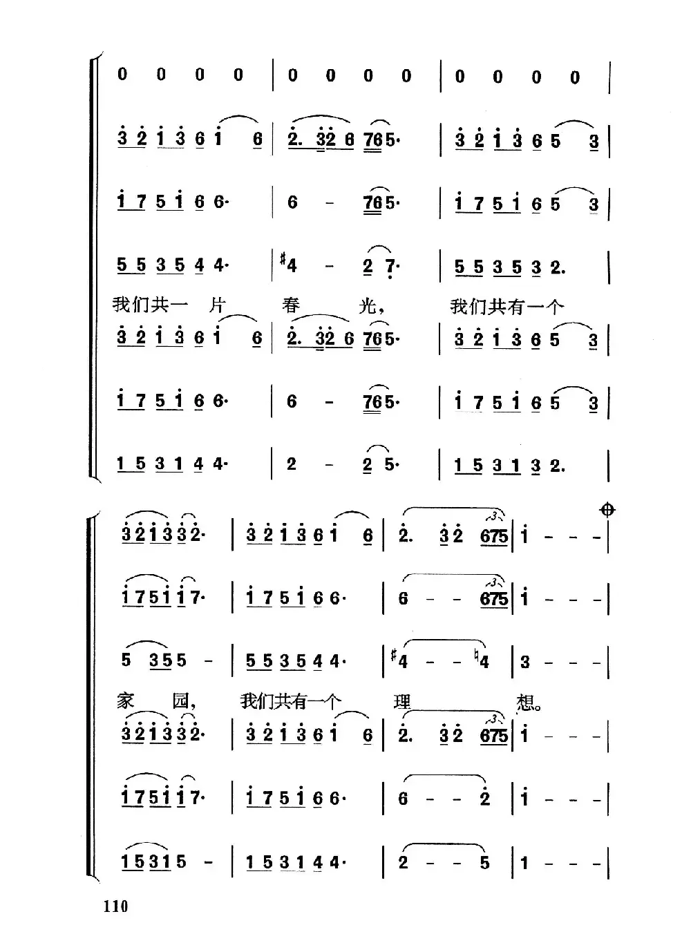 民族团结颂（合唱、领唱 简谱版）