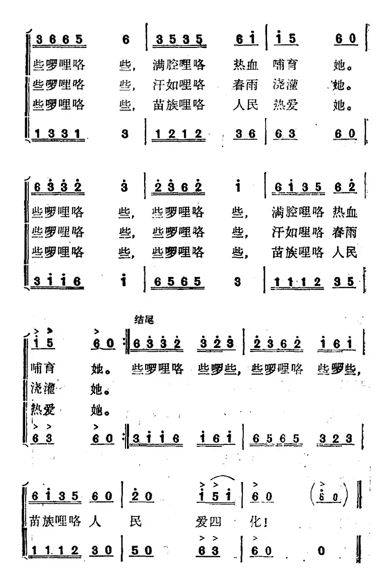 苗族人民爱四化 