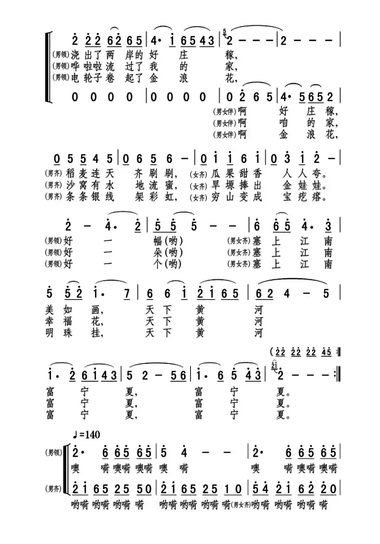 天下黄河富宁夏（张弛词 高建堂 张弛曲）