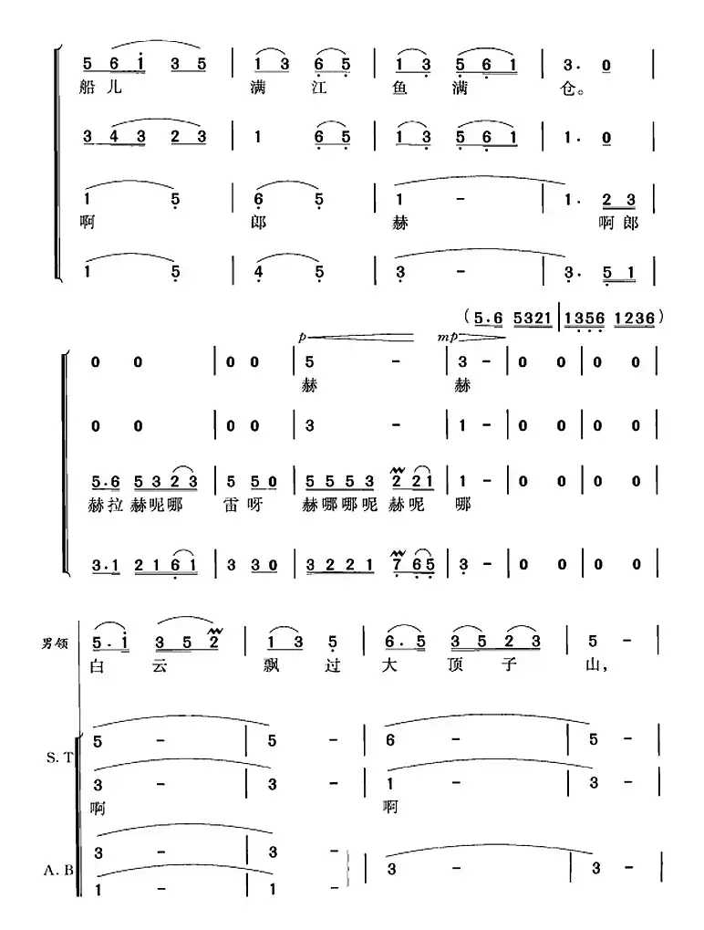 乌苏里船歌（郭颂、胡小石词 汪立才、郭颂曲 冯晓阳编合唱）