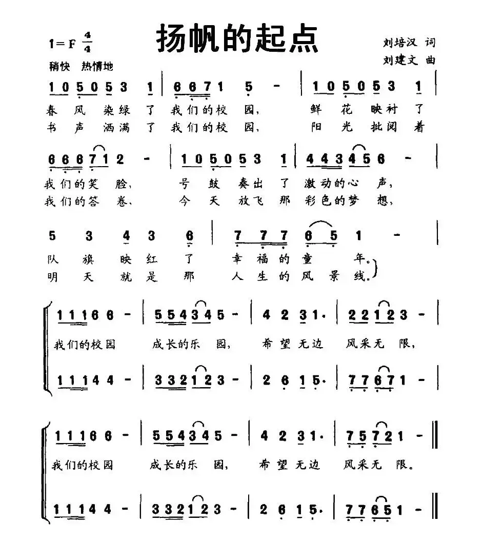 扬帆的起点（刘培汉词 刘建文曲、合唱）