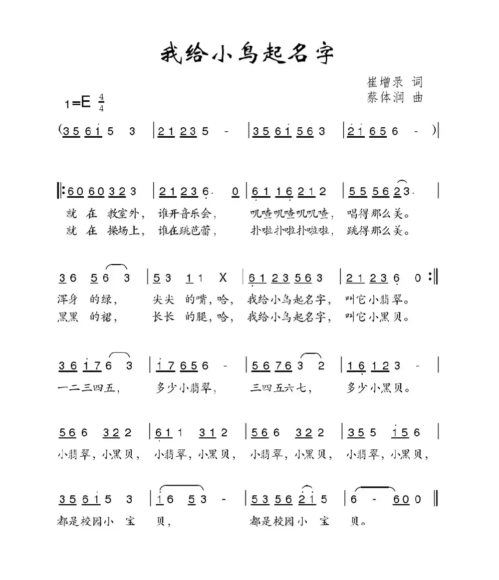 我给小鸟起名字