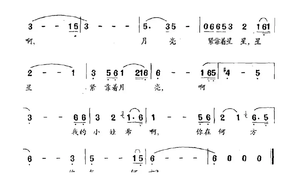 星星依偎着月亮（歌剧《阿美姑娘》选曲）