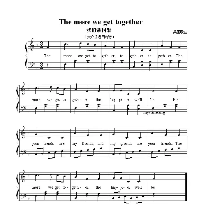 The more we get together（我们常相聚）（英文儿歌弹唱）