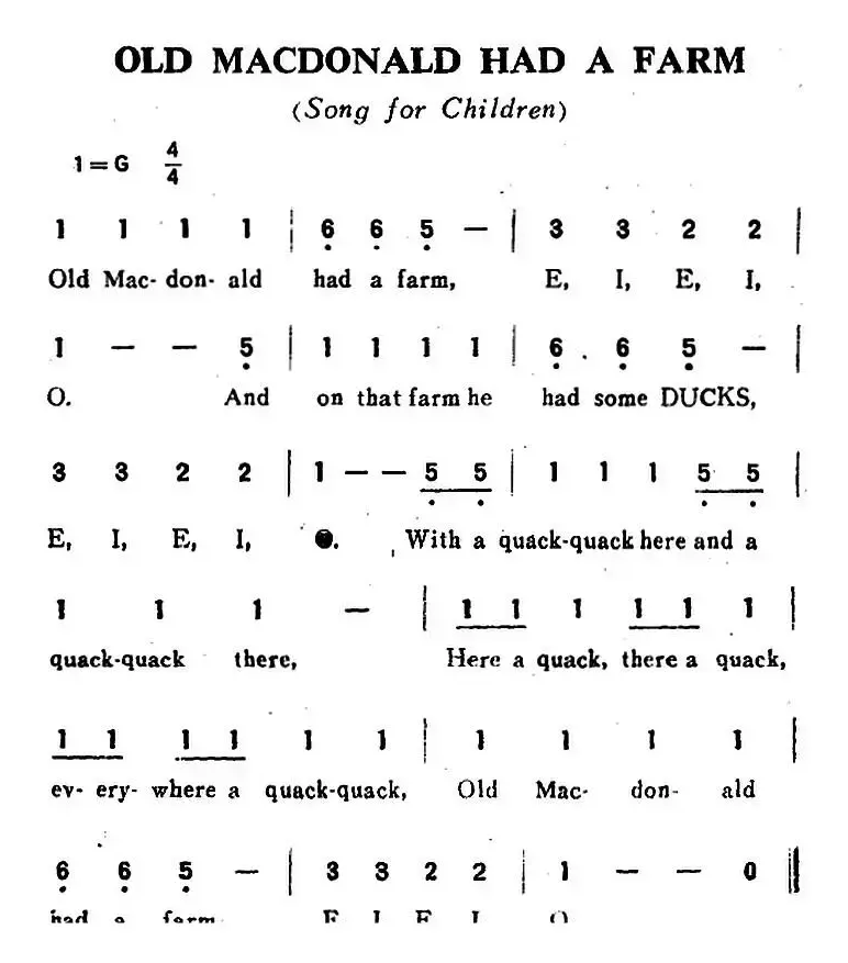 OLD MACDONALD HAD A FARM（老麦克唐纳有一个农场）