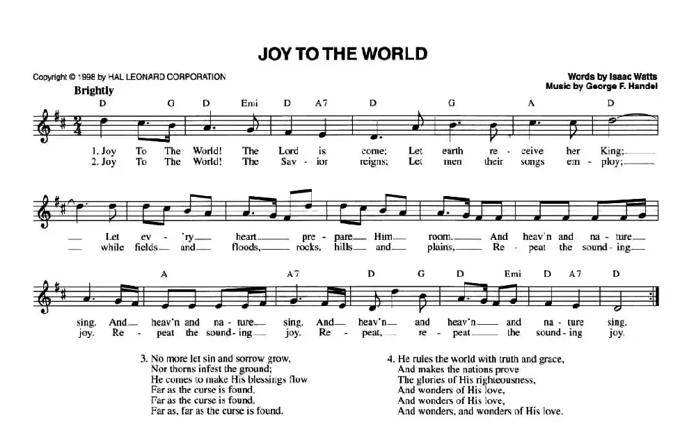 JOY TO THE WORLD