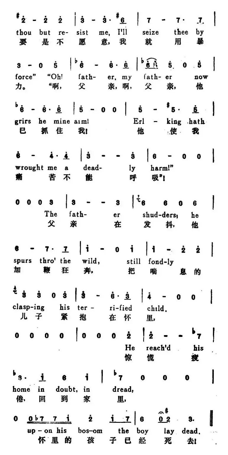 [奥]魔王（The Erl-King）（汉英文对照）