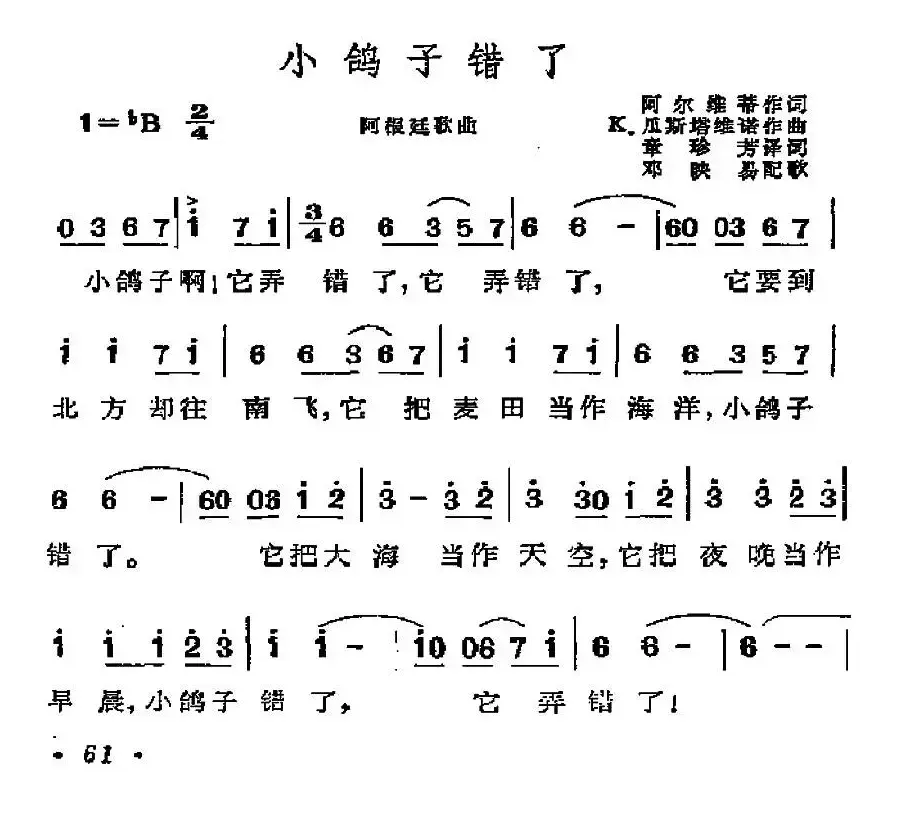 [阿根廷]小鸽子错了