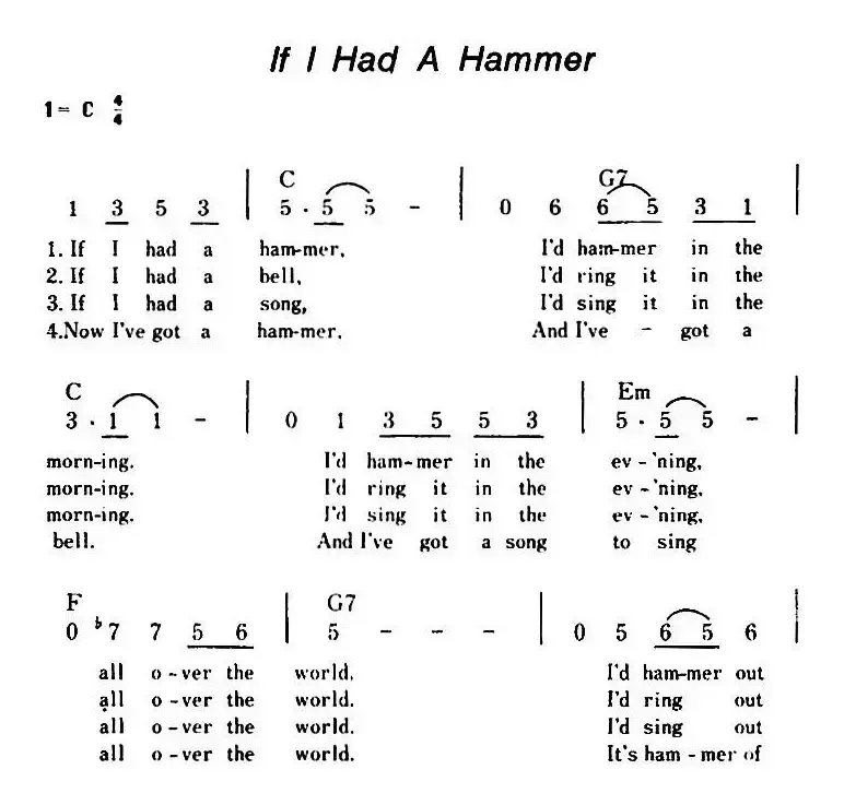 [美]If I Had A Hammer（如果我有把锤子）