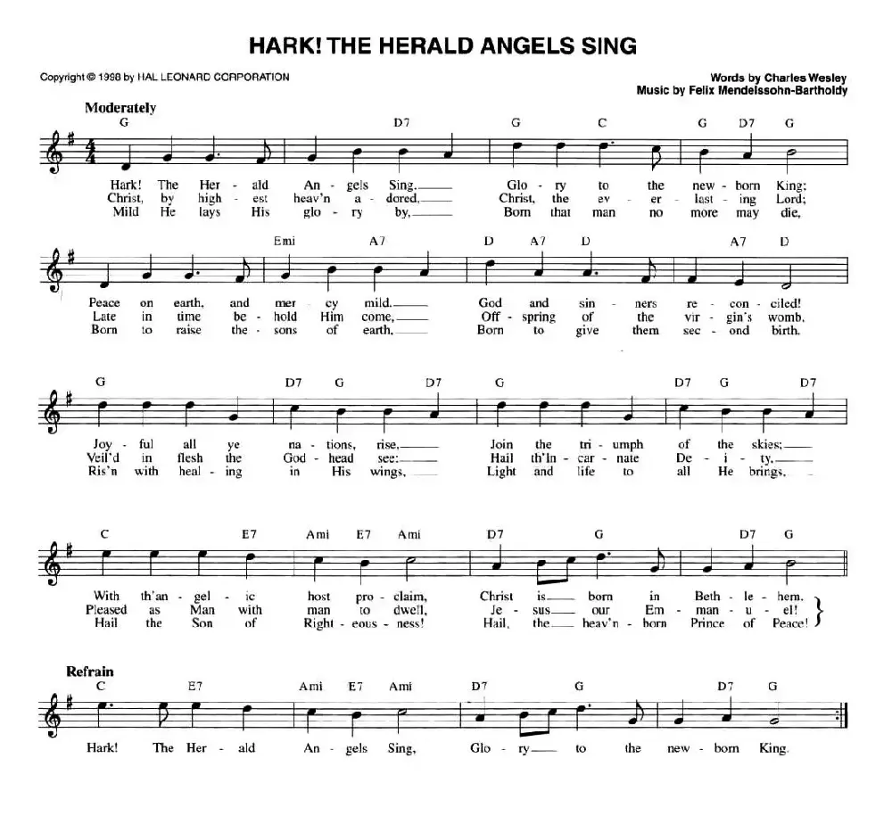 HARK！THE HERALD ANGELS SING（五线谱）