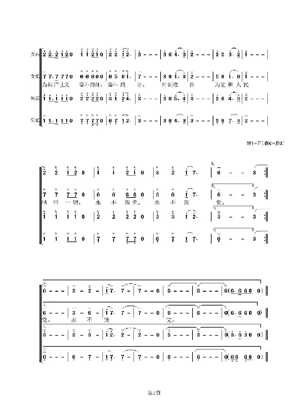 我宣誓（混声合唱）