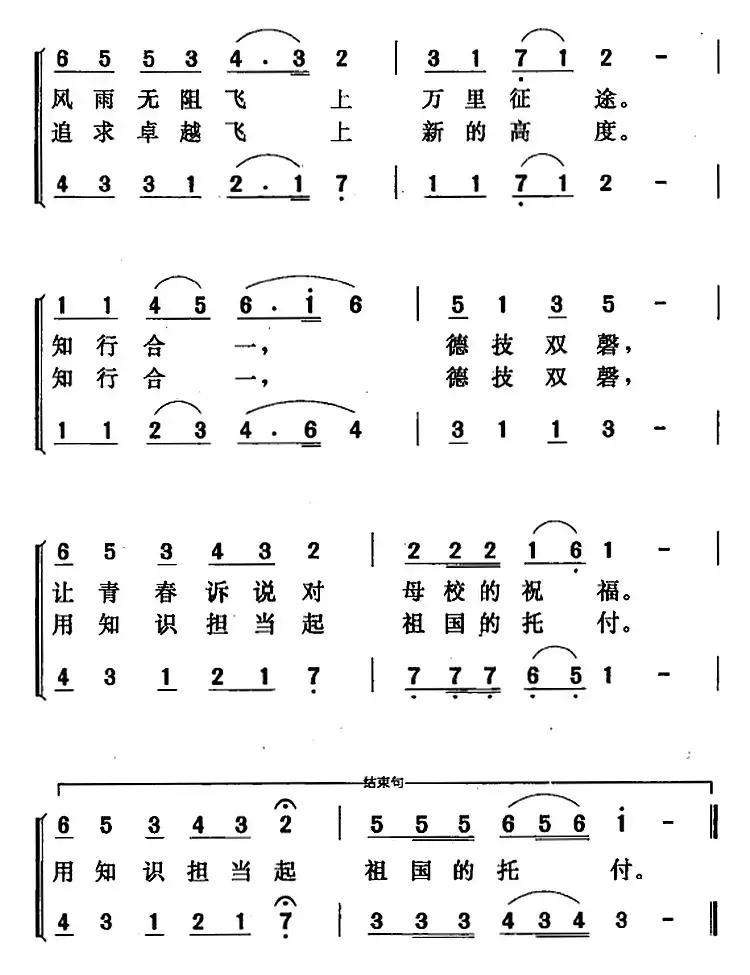 我们从这里起飞（陈帆 郑俊钦词 唐晓鸣 陆小兵曲）