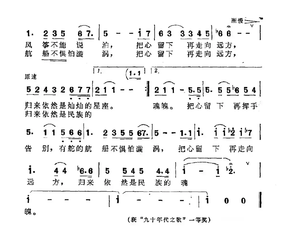 告别（孙明庆词 董焰曲）