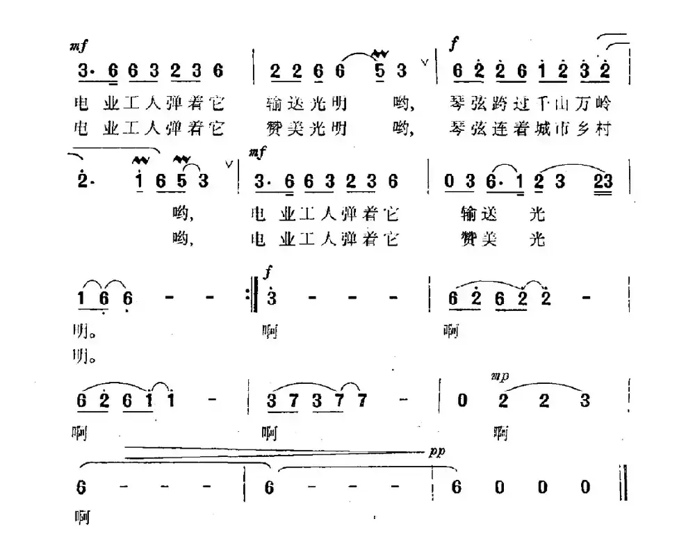 蓝天下有台美妙的琴（曾宪瑞词 车骋中曲）