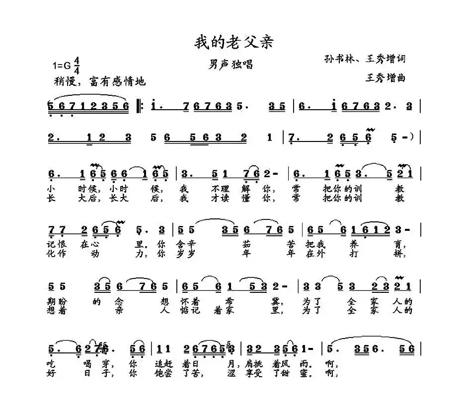 我的老父亲（孙书林、王秀增词 王秀增曲）