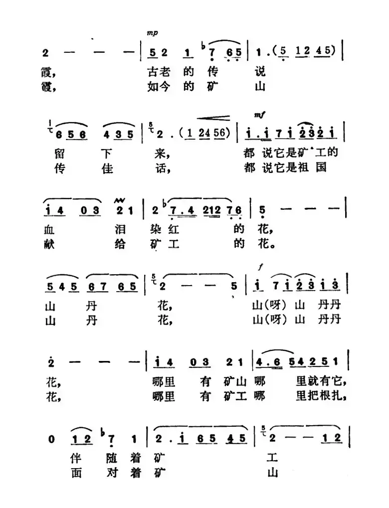 矿山的山丹花（张枚同词 景建树曲）