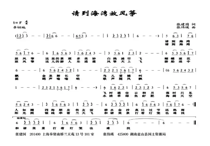 请到海湾放风筝