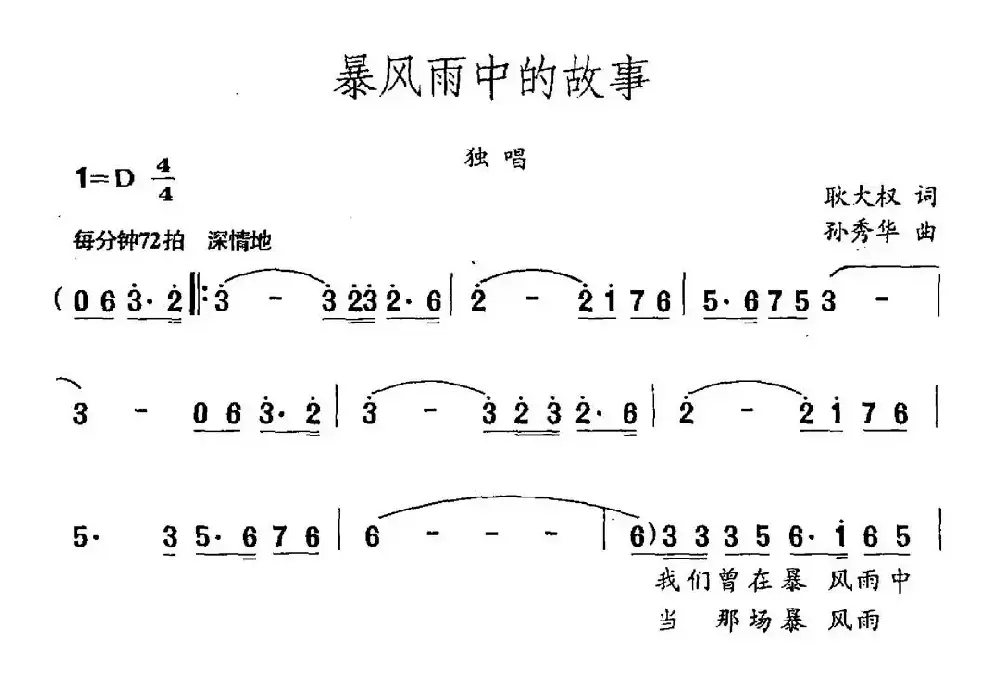 暴风雨中的故事（耿大权词 孙秀华曲）
