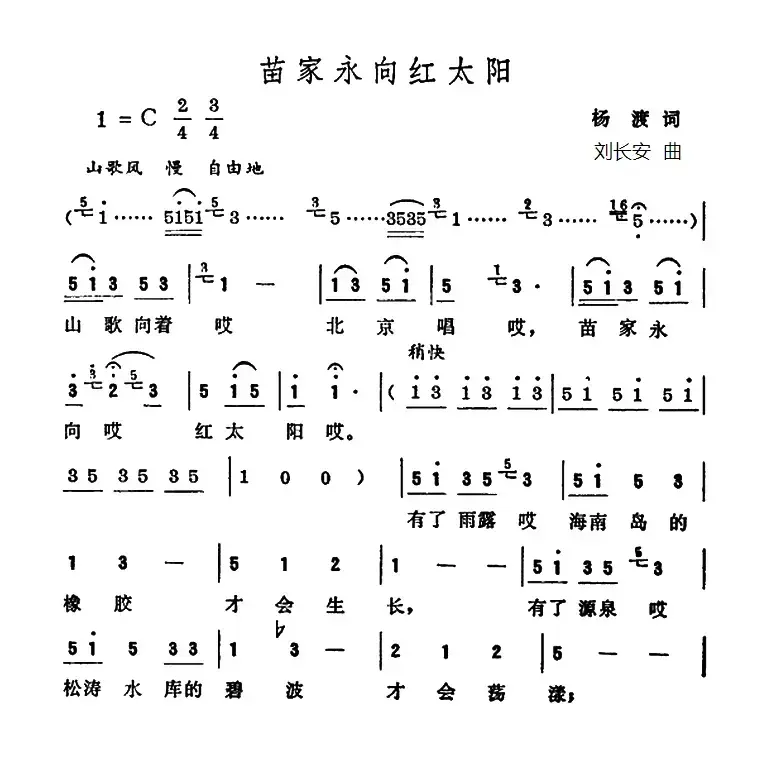 苗家永向红太阳