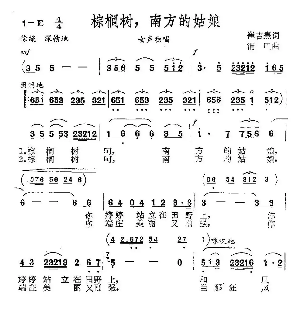 棕榈树，南方的姑娘