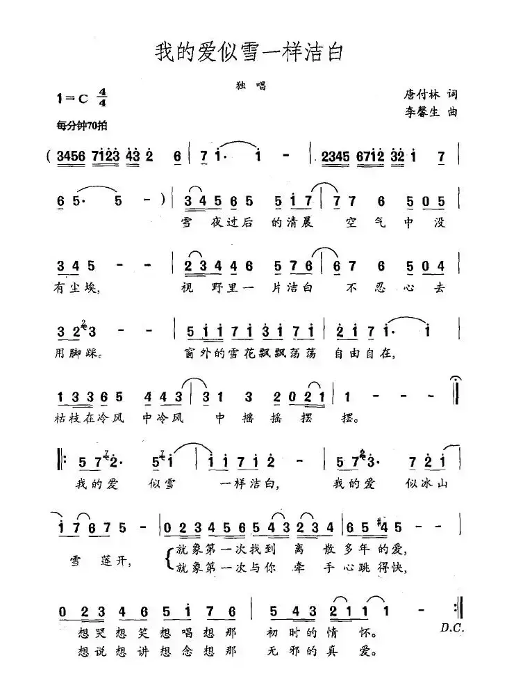 我的爱似雪一样洁白
