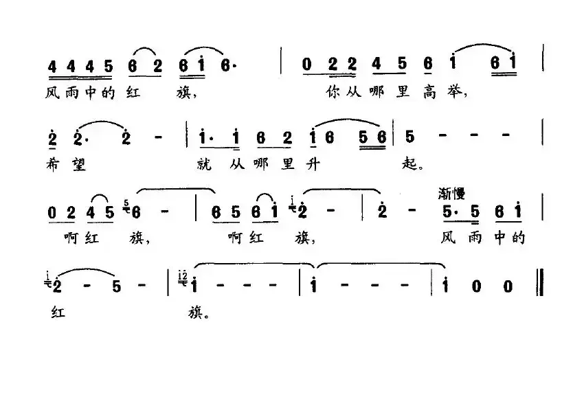 风雨中的红旗（宋青松词 李建昌曲）