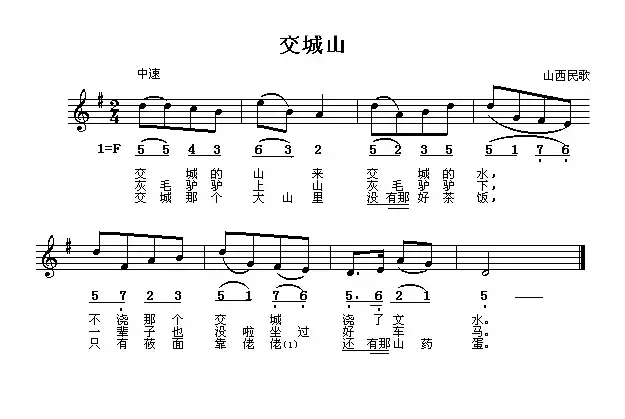 交城山（线、简谱混排版）