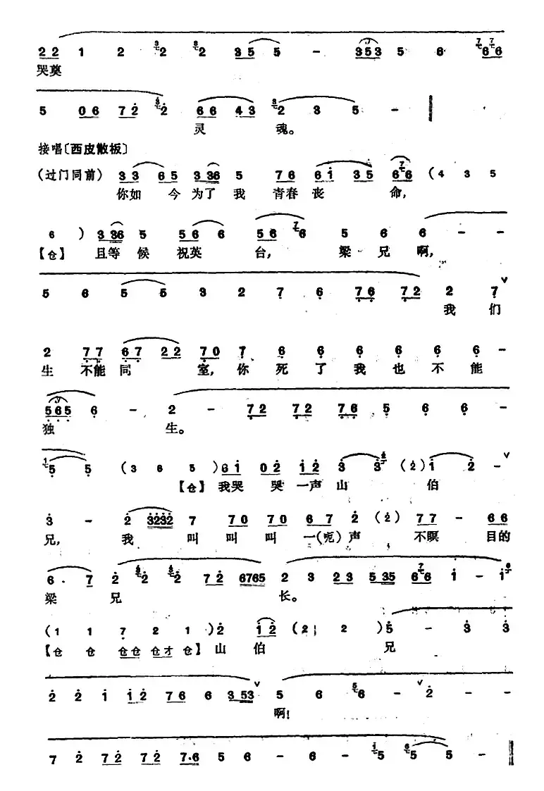 程砚秋唱腔集：《英台抗婚》